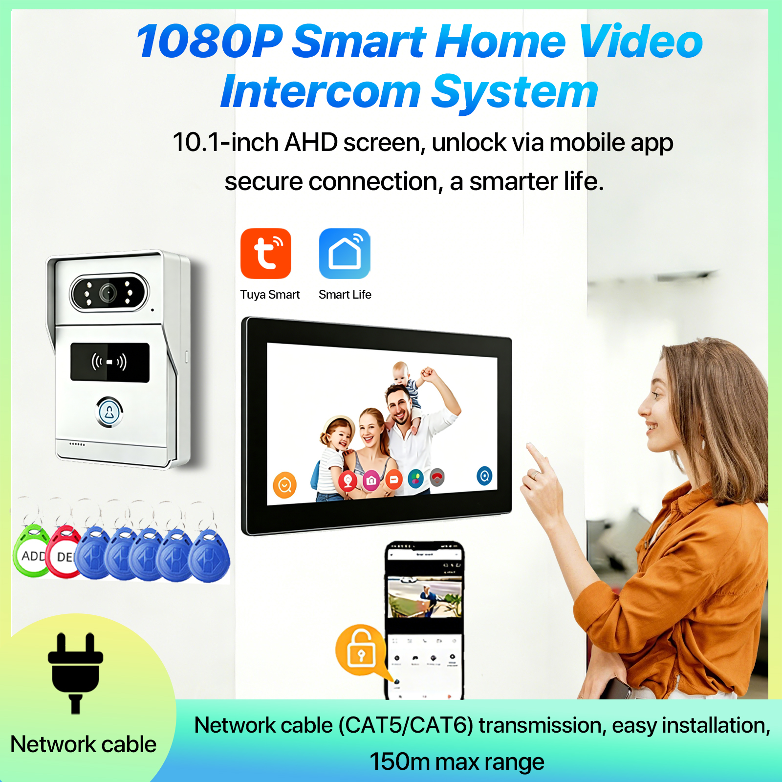 Tuya Smart Video Intercom 10.1 - огляд і ціна Smart Doorbell Wired