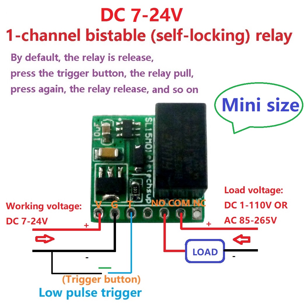 DC 9V 12V 24V 2A mini Bistable - огляд і ціна Shelly Relay Module