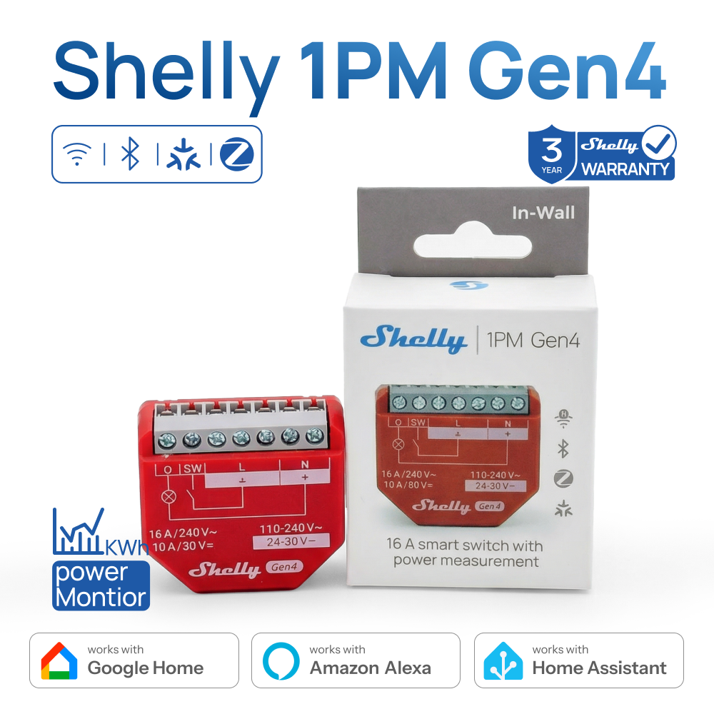 Shelly 1PM Gen4 Zigbee Disposi - огляд і ціна Shelly Relay Module