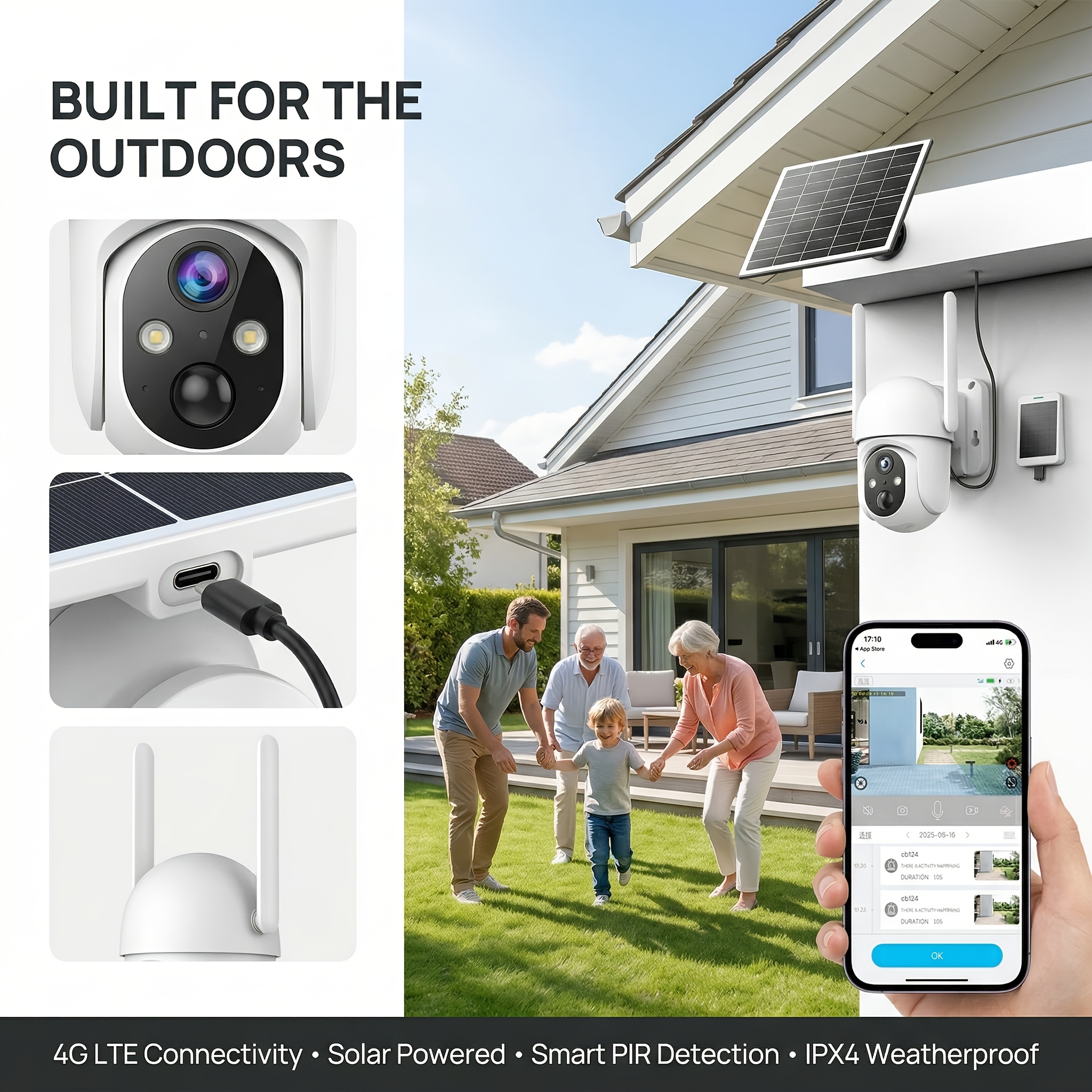 2-in-1 Solar Security Camera w - огляд і ціна Motion Sensor Pir Wired