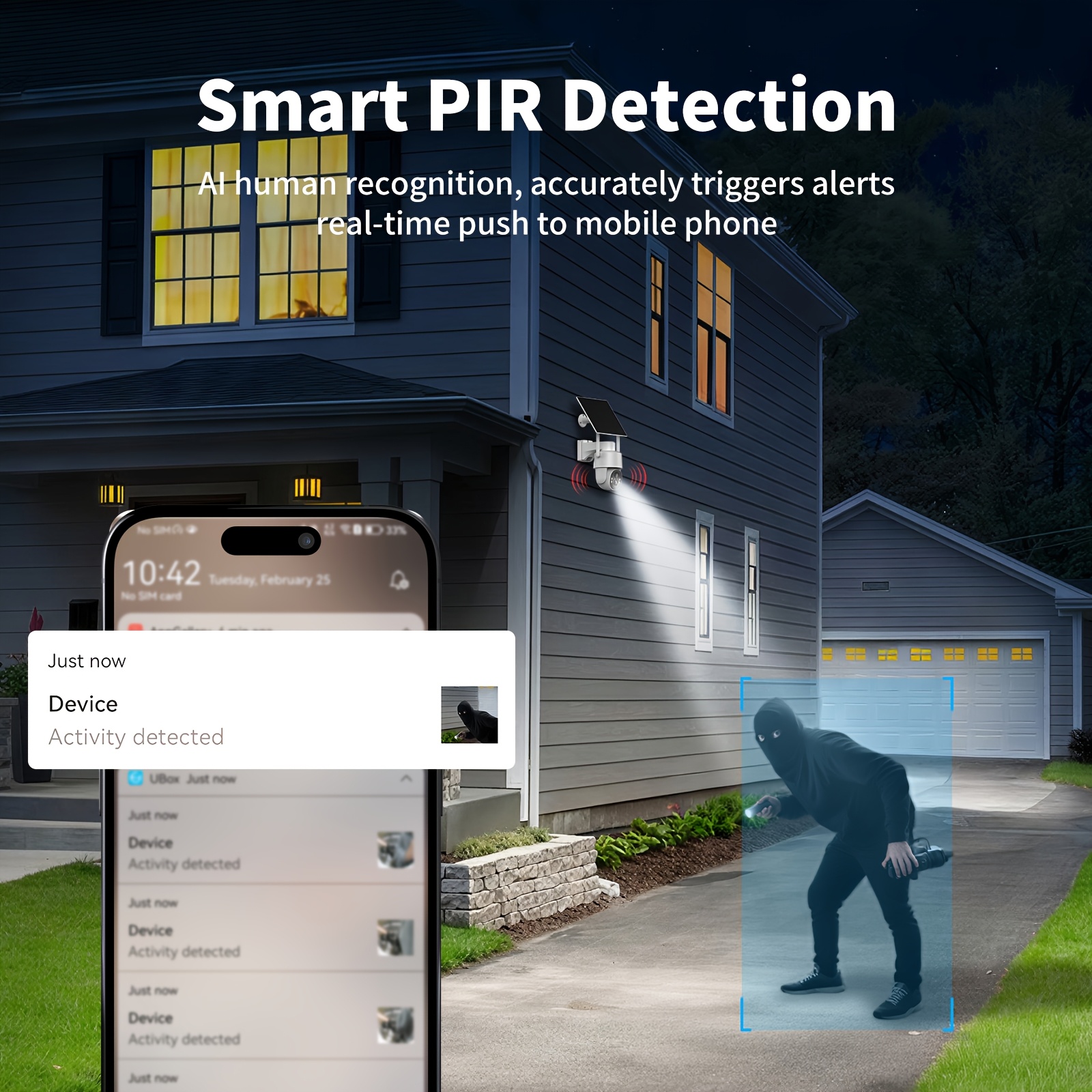 2-in-1 Solar Security Camera w - огляд і ціна Motion Sensor Pir Wired