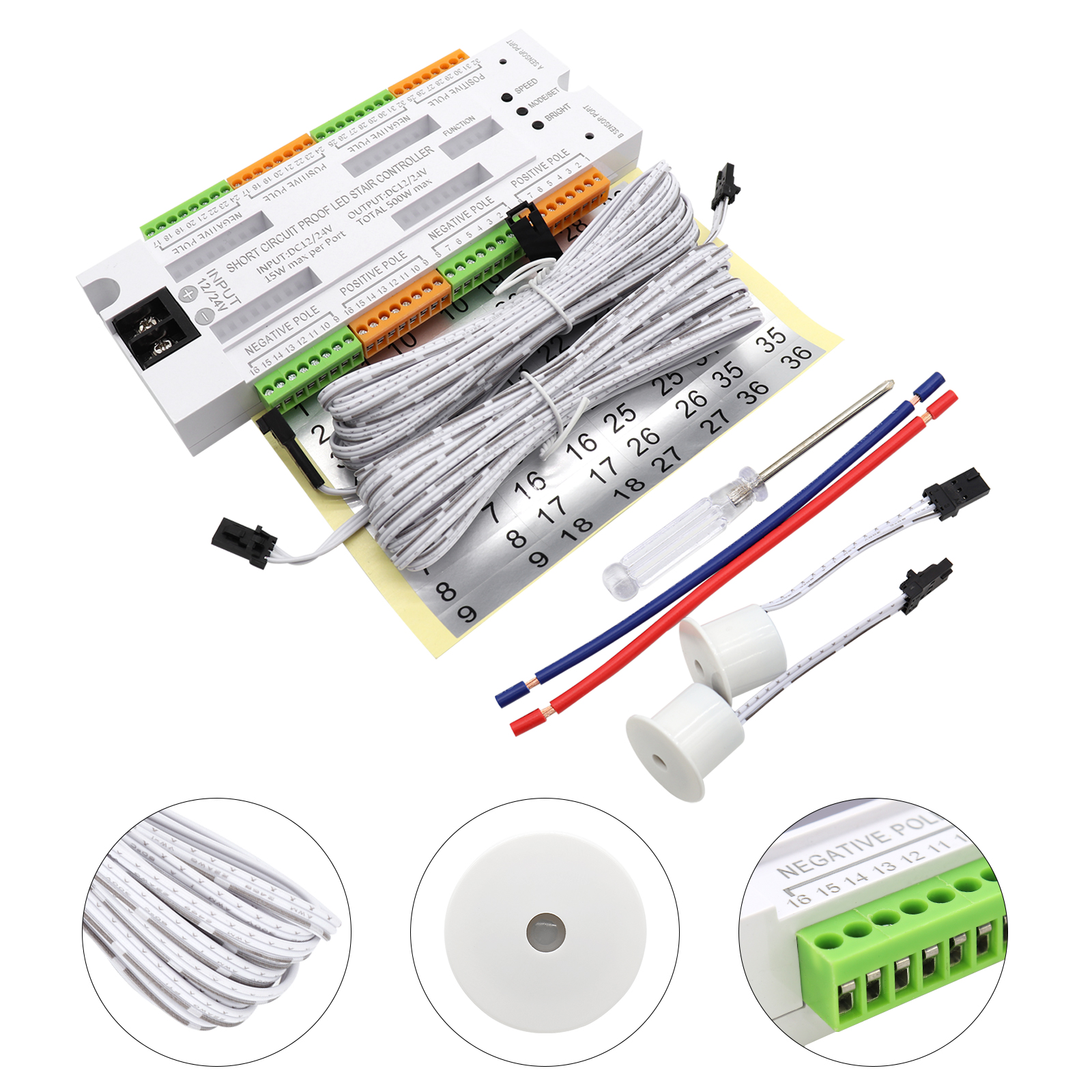 1-32 Steps Indoor Stair Light  - огляд і ціна Motion Sensor Pir Wired