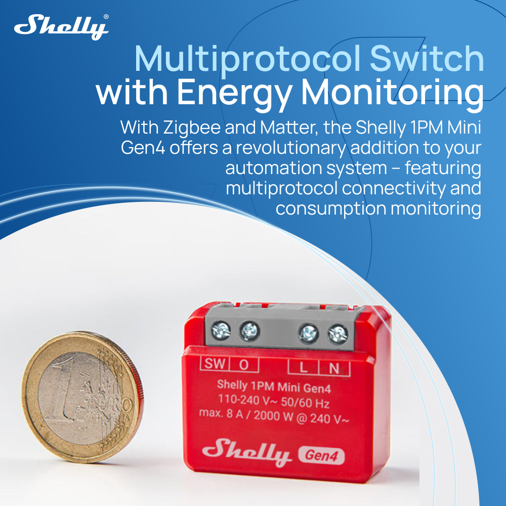 Shelly 1PM Mini Gen4 Zigbee Sm - огляд і ціна Shelly Relay Module